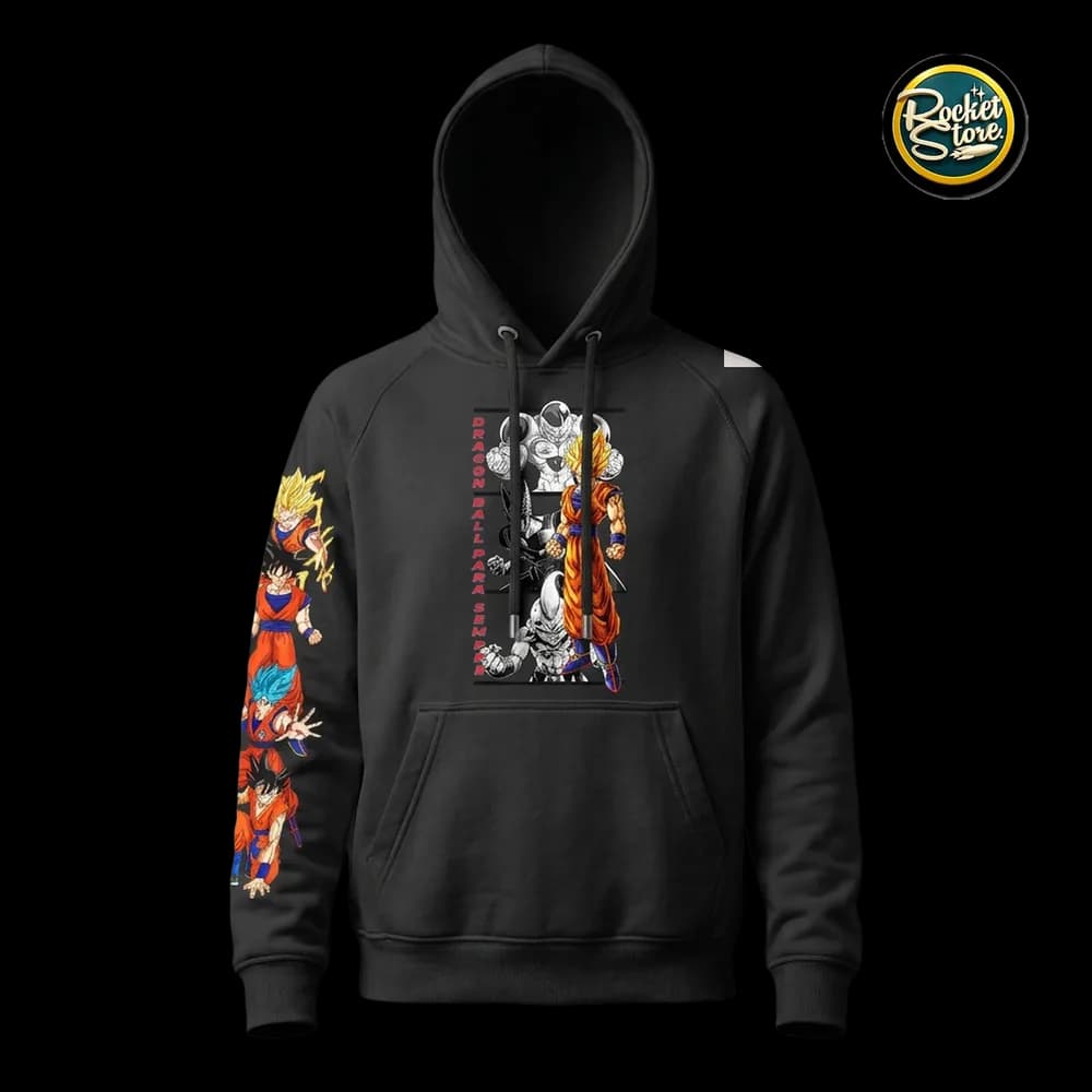 Buzo Hoodie Dragon Ball Z - Goku Transformaciones y Villanos
