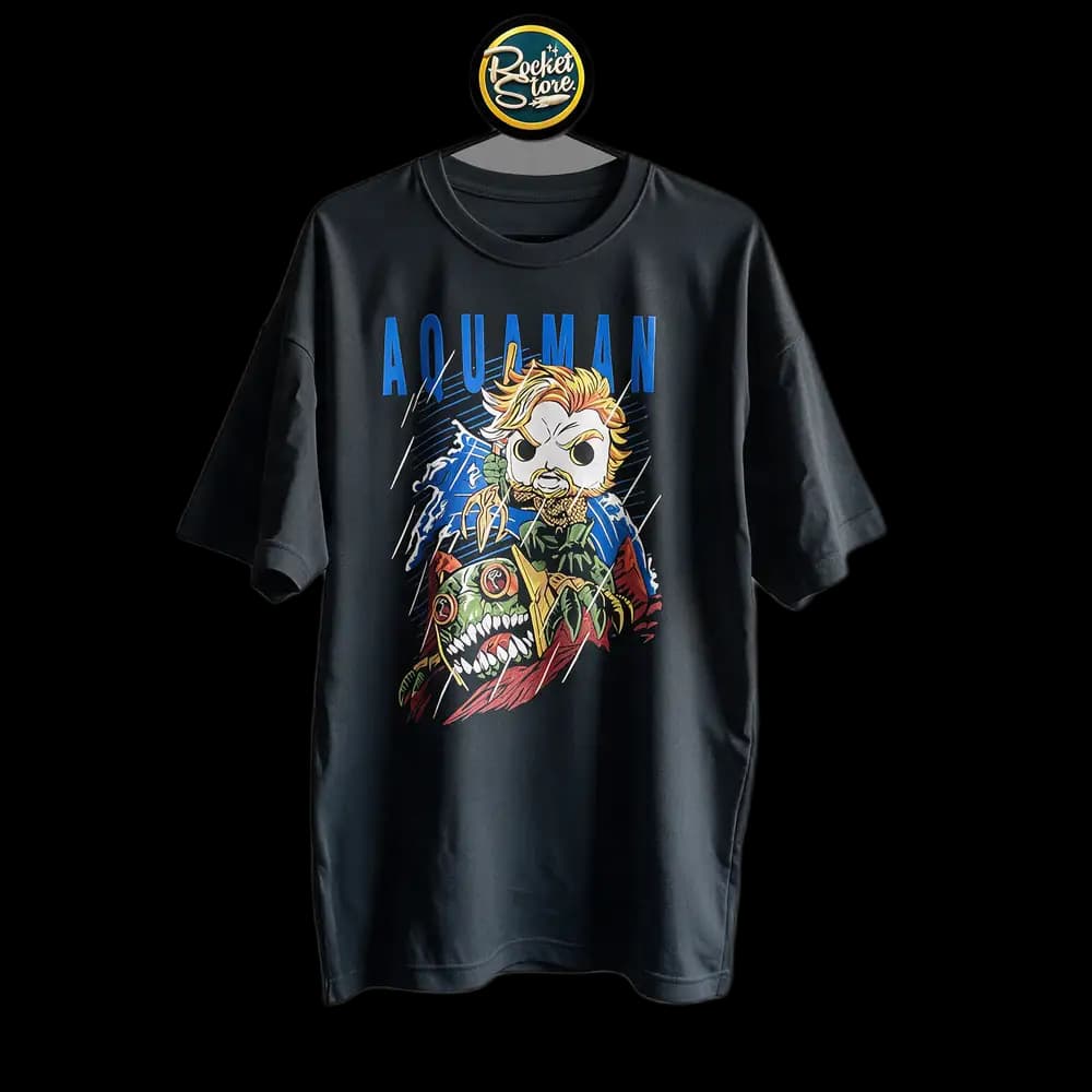 Camiseta Aquaman - Rey de Atlantis Chibi Negro