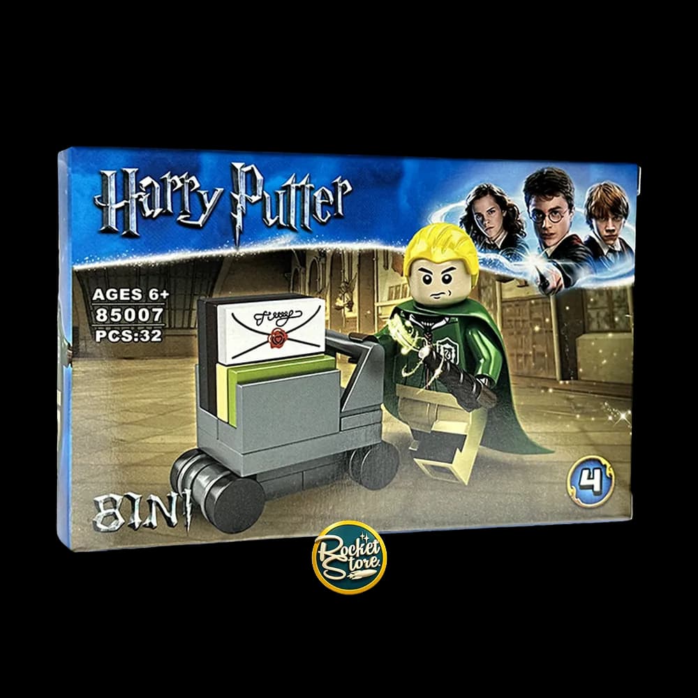 Set tipo LEGO Harry Potter Draco Malfoy con Carrito de Equipaje