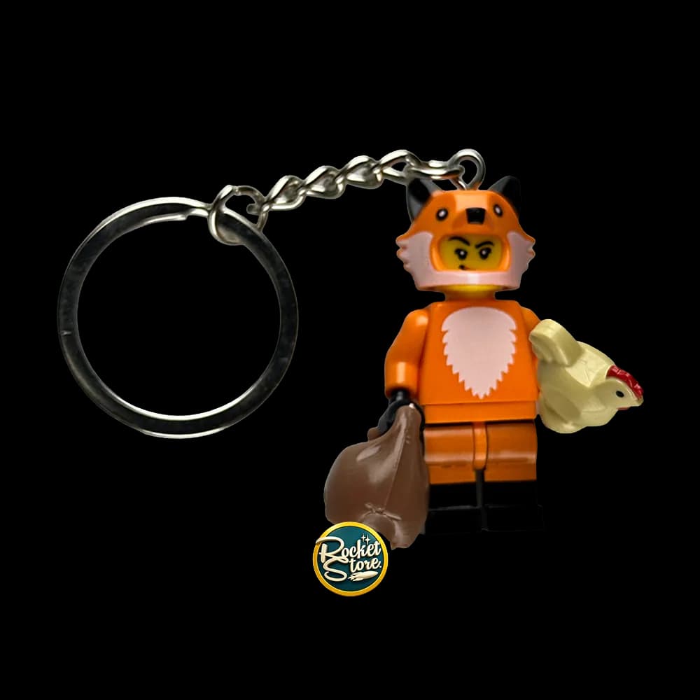 Llavero metalico tipo lego zorro