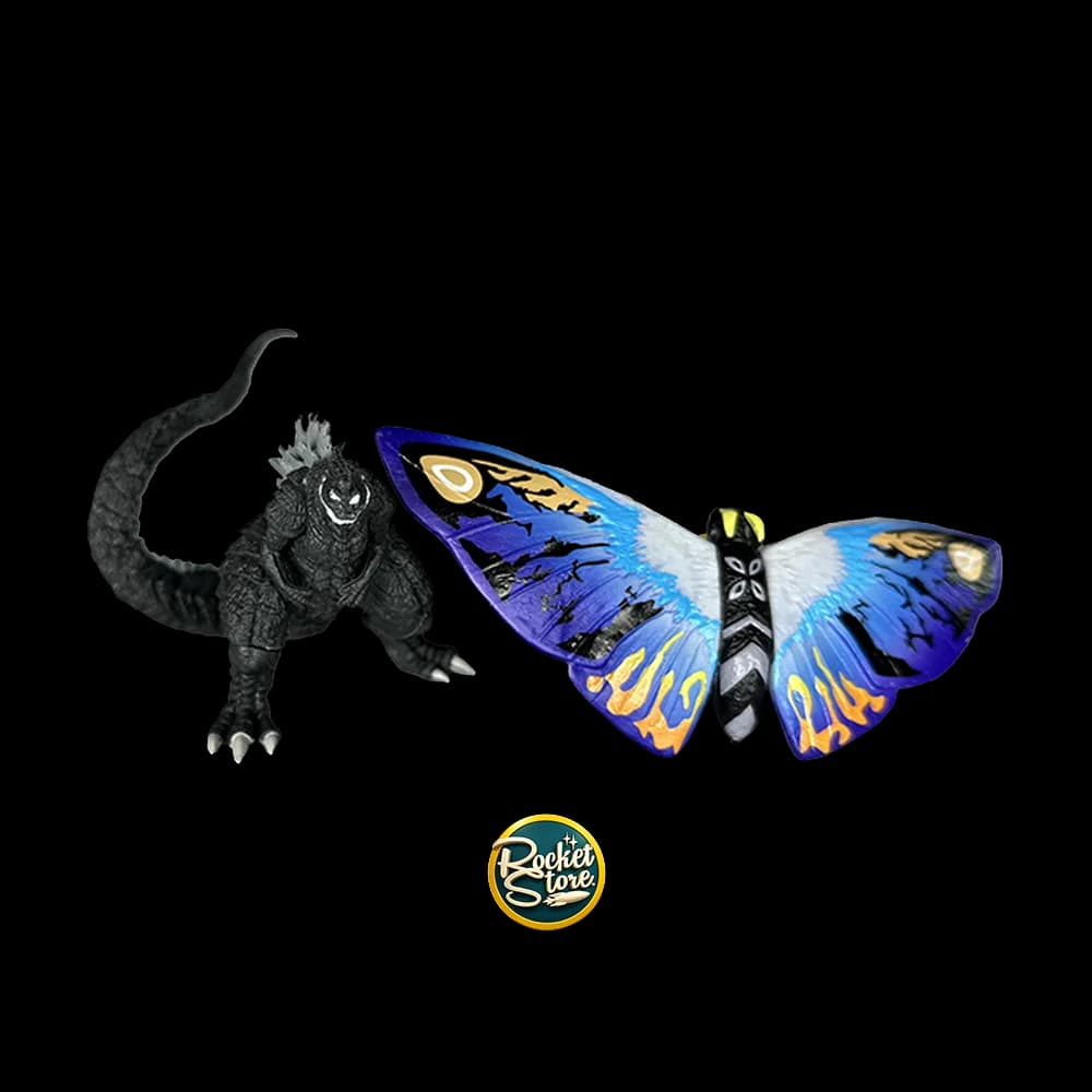 Set Dúo Kaiju Godzilla y Mothra Alada Multicolor (Escala 4 Pulgadas)