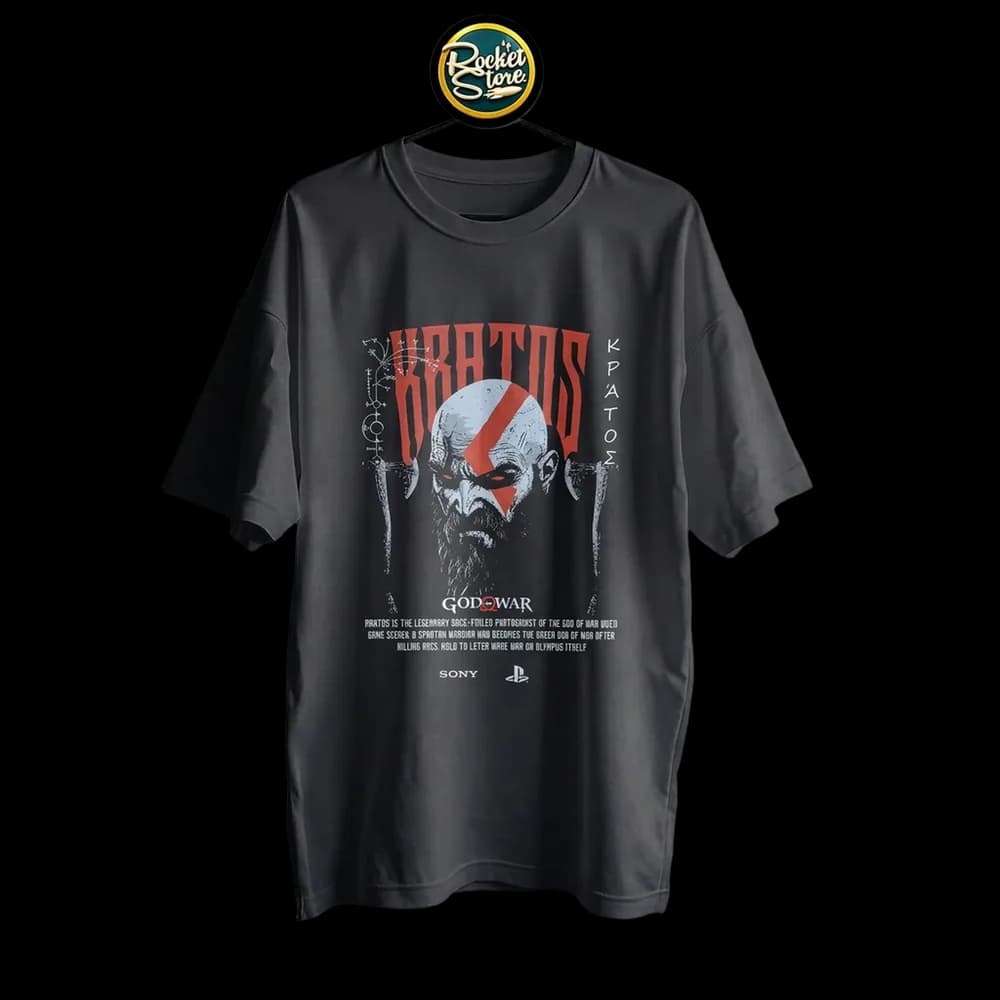 Camiseta God of War - Kratos y Hachas Leviatán Negro - Foto 2