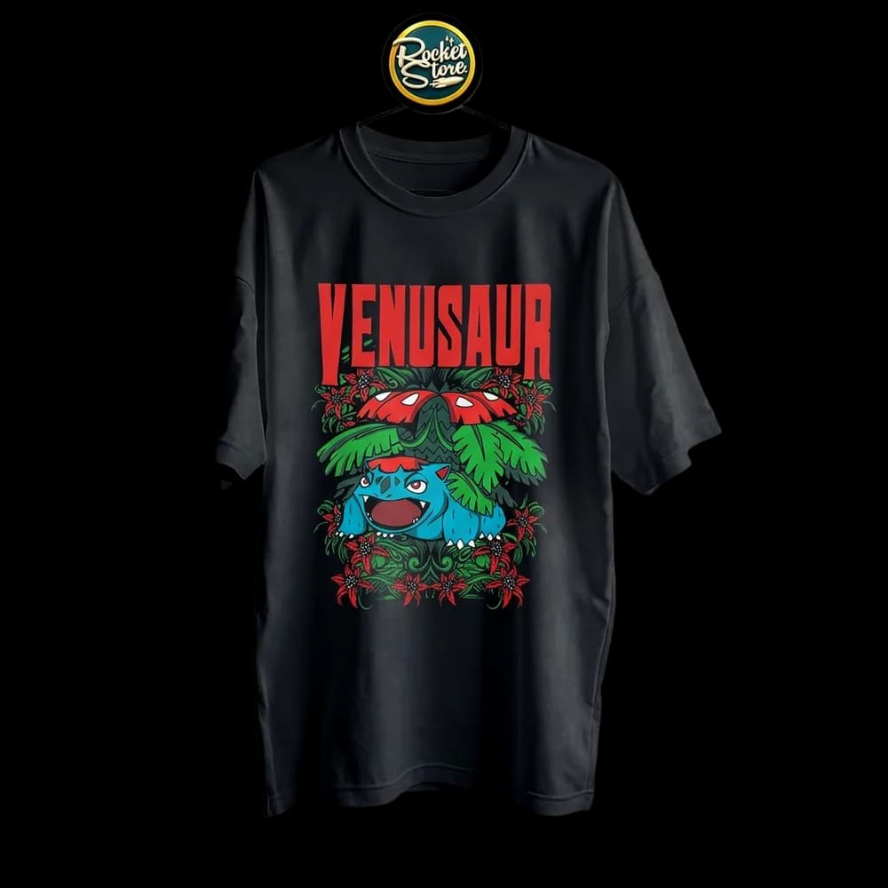 Camiseta Pokémon - Venusaur Selva Tropical Negro