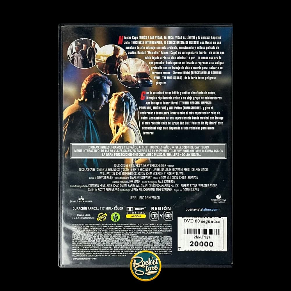 DVD 60 Segundos (Gone in 60 Seconds) - contraportada
