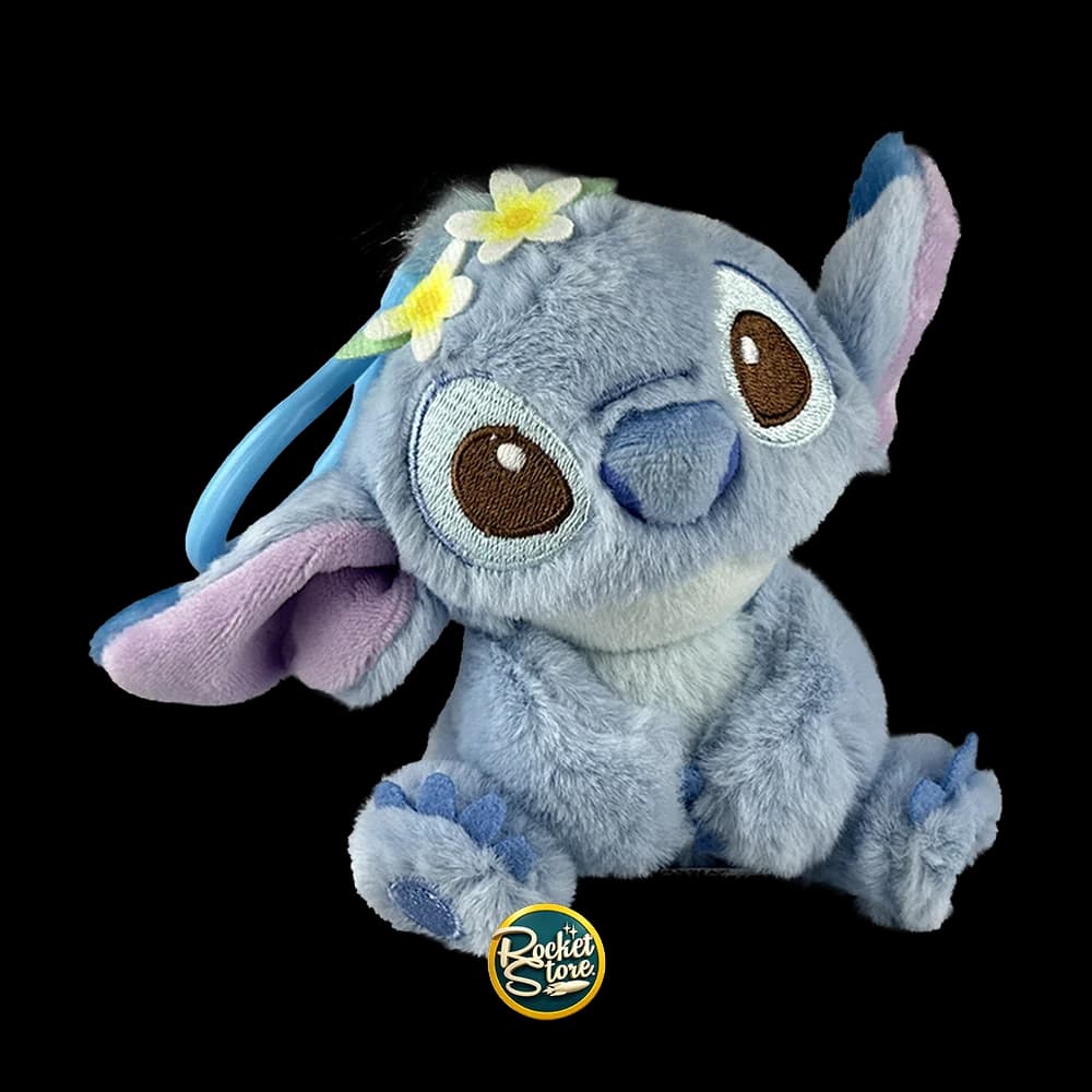 Peluche Llavero Stitch con Flor Hawaiana - Lilo & Stitch