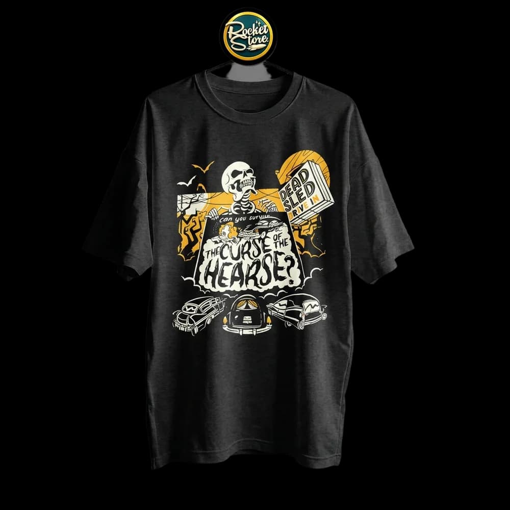 Camiseta Dead Sled Drive In - The Curse of the Hearse Negro