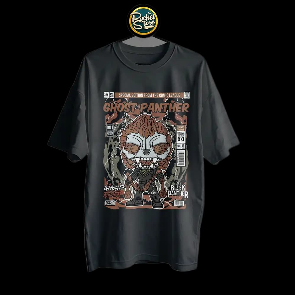 Camiseta Marvel - Ghost Panther Comic League 001 Negro