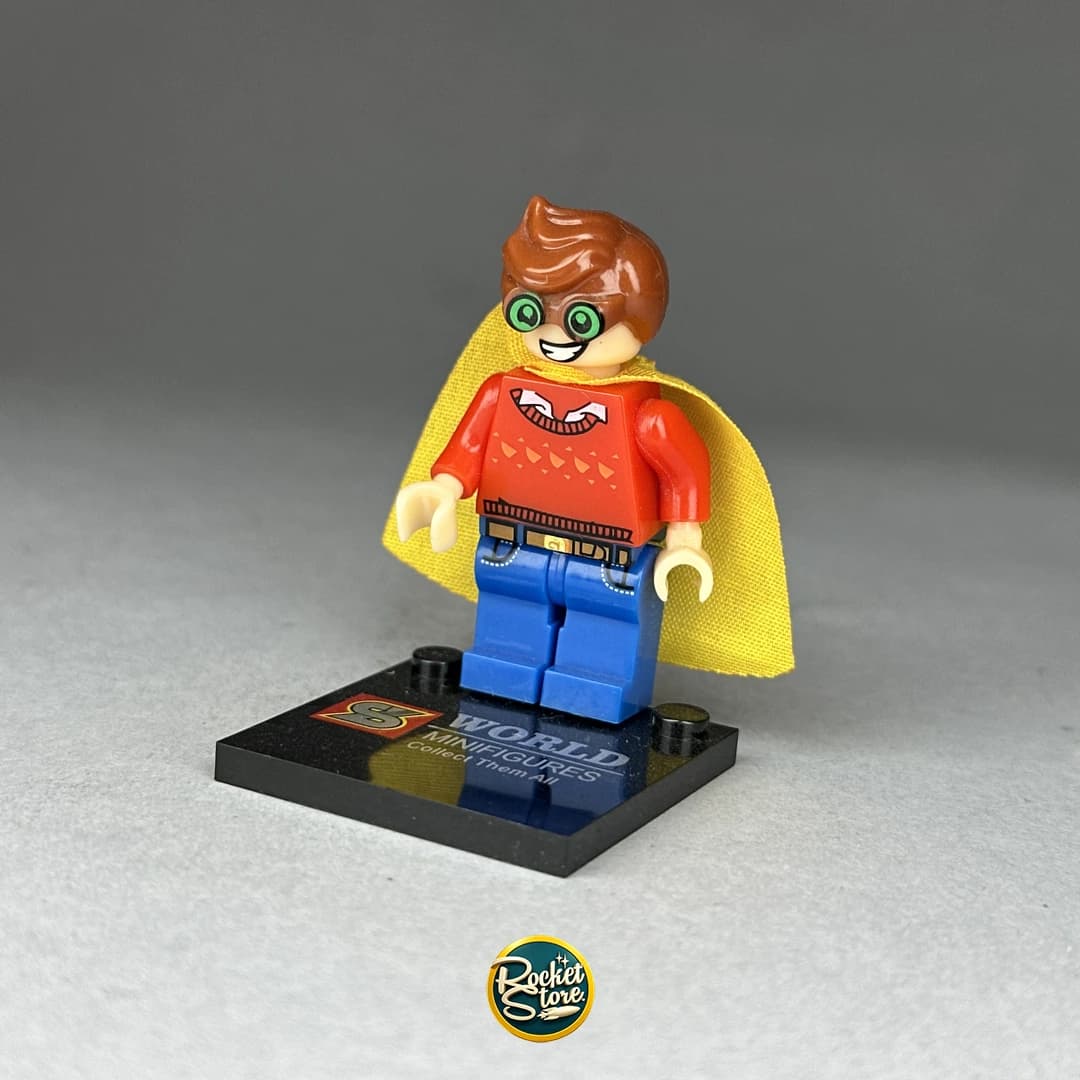 Minifigura tipo LEGO Robin Clásico con Capa Amarilla