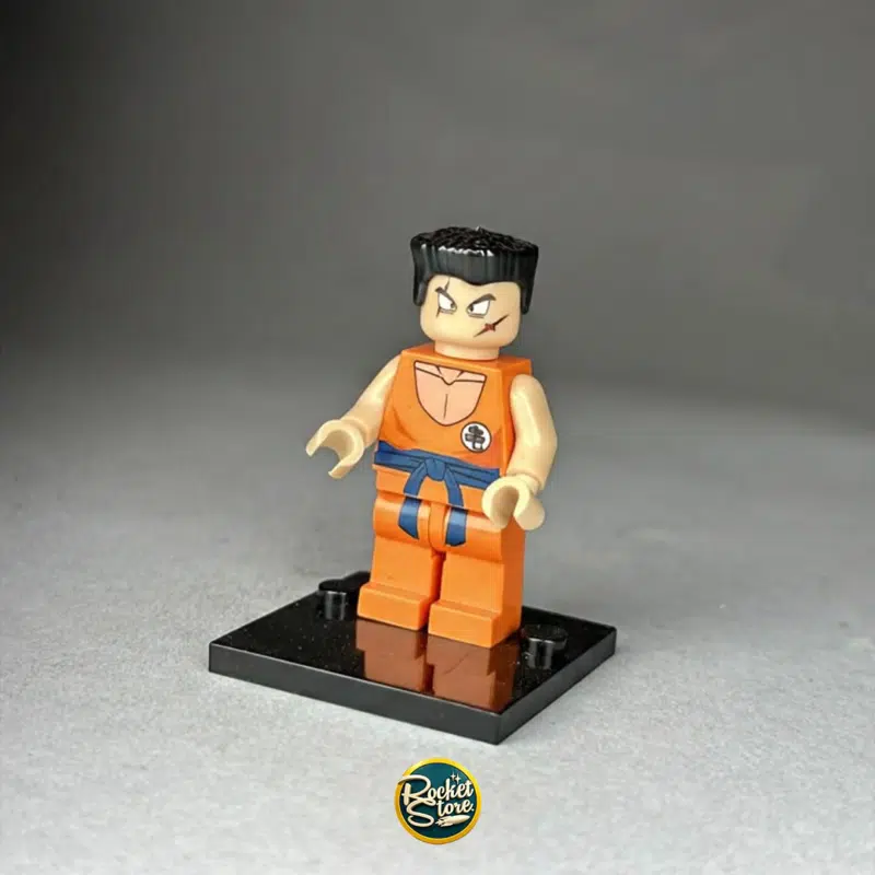 Minifigura tipo LEGO Dragon Ball Yamcha con Cicatrices Gi Naranja