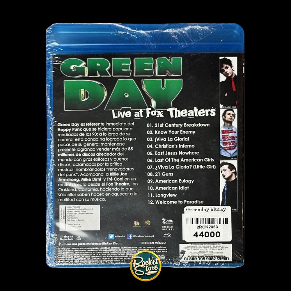 Blu-ray Green Day: Live at Fox Theaters (Concierto) - contraportada