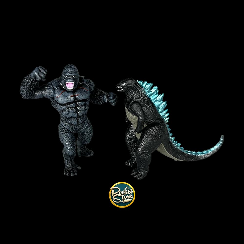 Set Dúo Kaiju King Kong y Godzilla Aliento Atómico (Escala 4 Pulgadas)