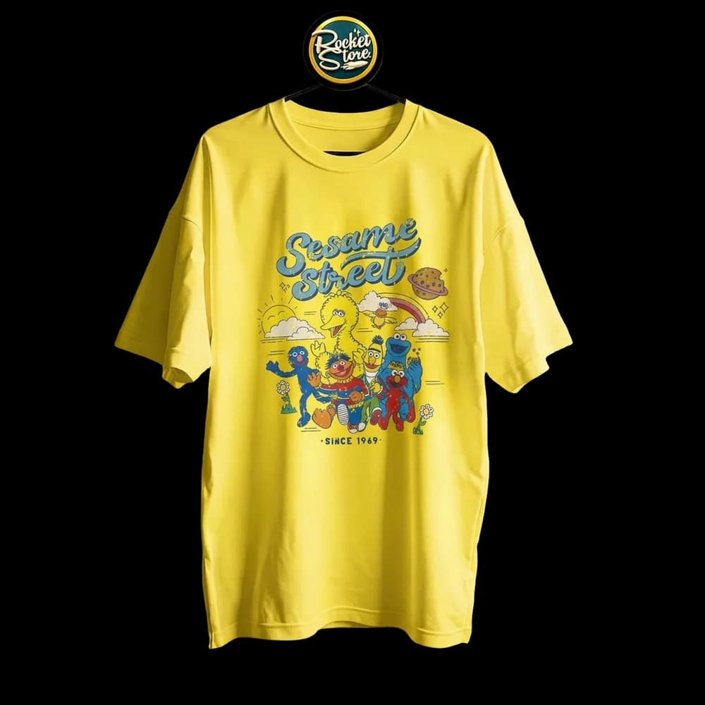 Camiseta Plaza Sésamo - Amigos de la Vecindad Amarillo