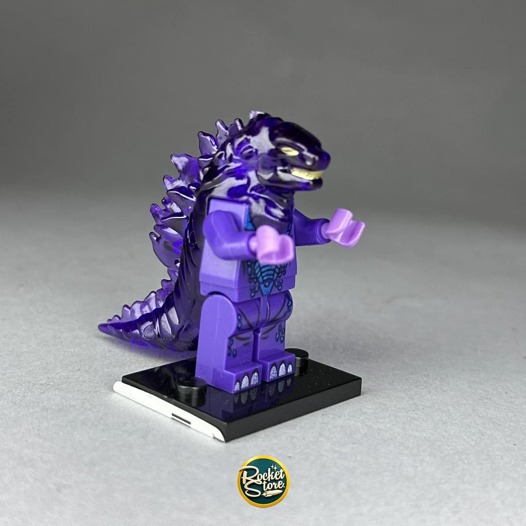 Minifigura tipo LEGO Shin Godzilla Aliento Atómico Morado