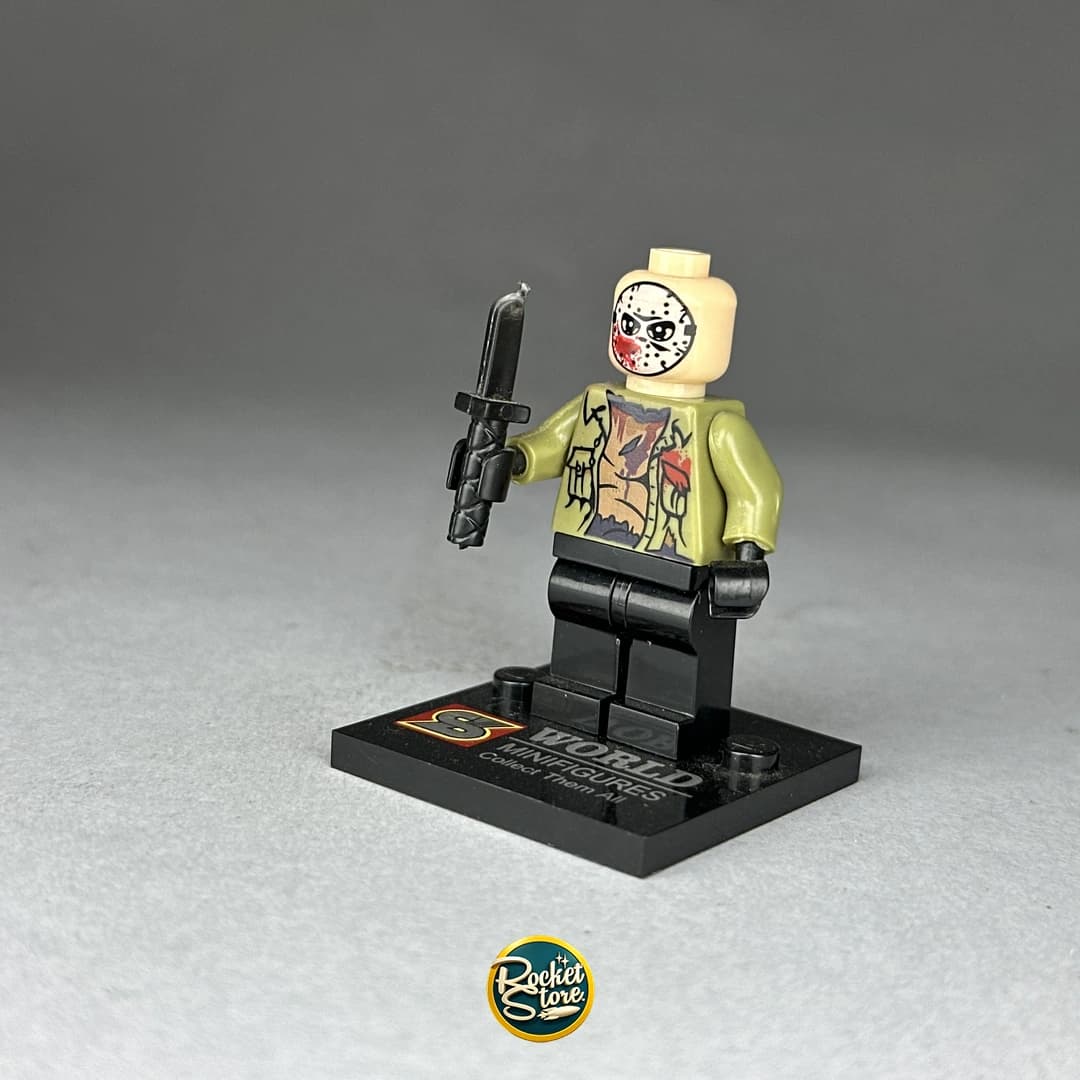 Minifigura tipo LEGO Jason Voorhees con Machete Viernes 13