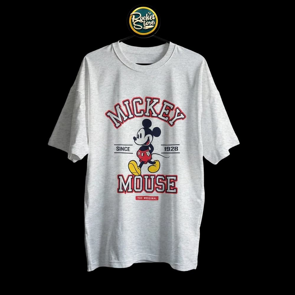 Camiseta Mickey Mouse - Collegiate Since 1928 Gris Jaspe