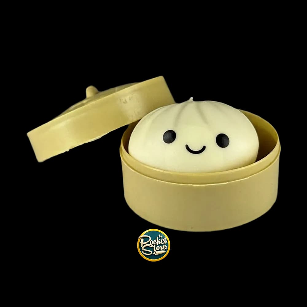 Squishy Antiestrés Dumpling Baozi en Cesta Vaporera