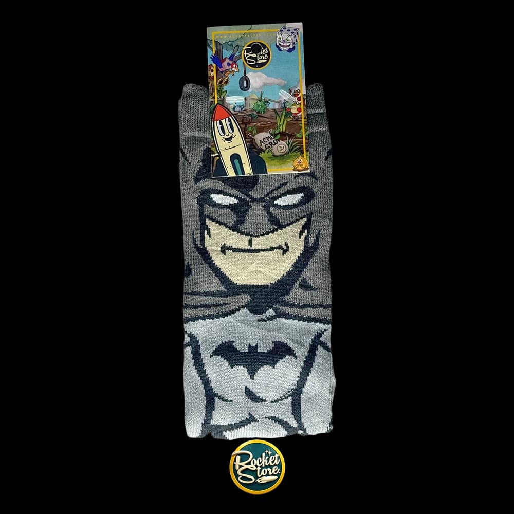 Medias Batman Grises con Emblema Murciélago
