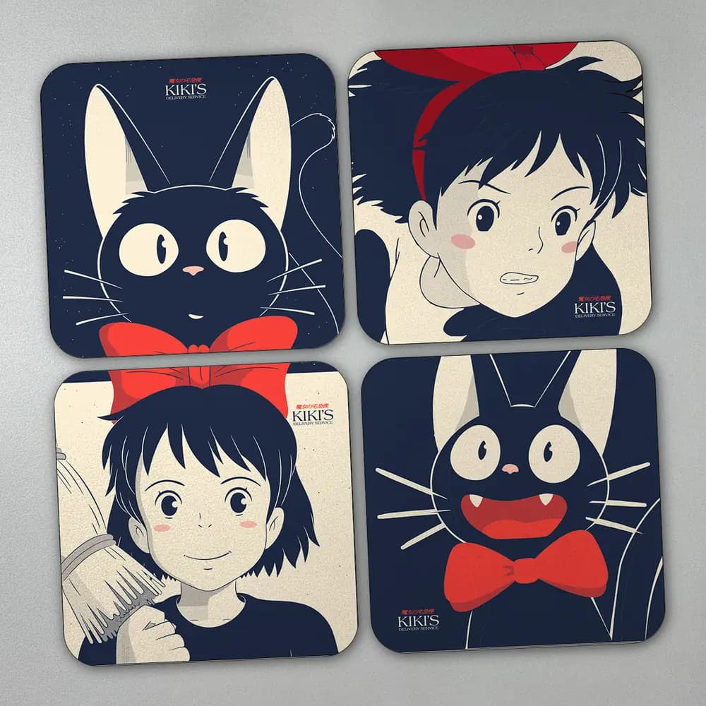 Set x 4 Portavasos Kiki: Entregas a Domicilio - Studio Ghibli