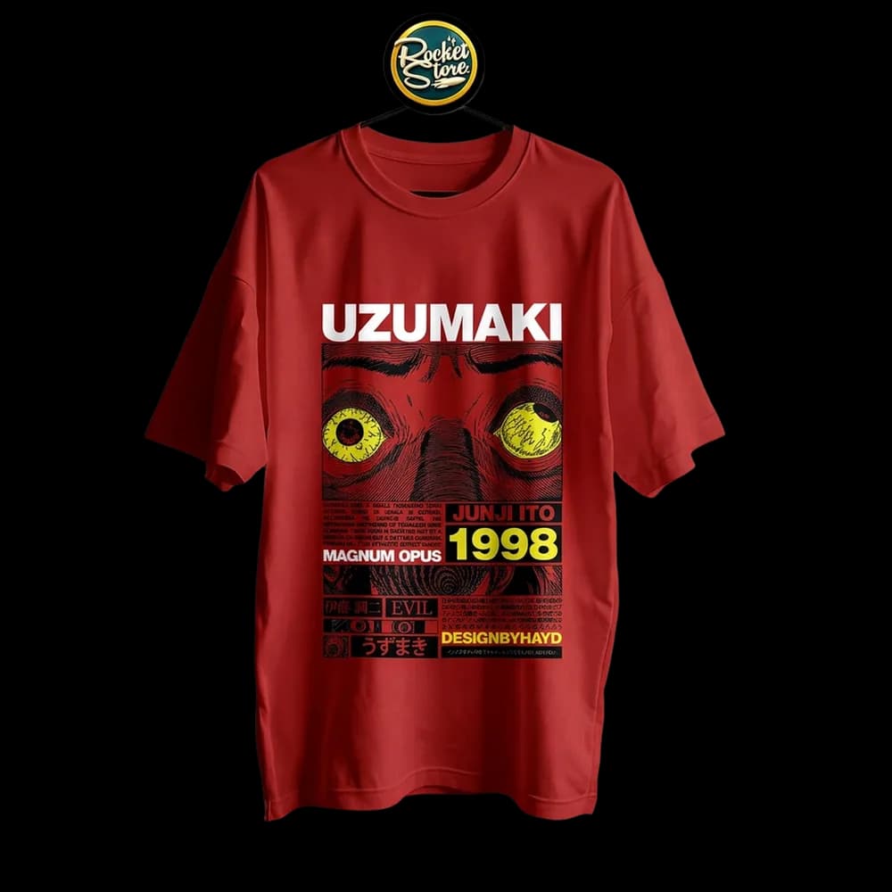 Camiseta Junji Ito - Uzumaki Magnum Opus 1998 Rojo