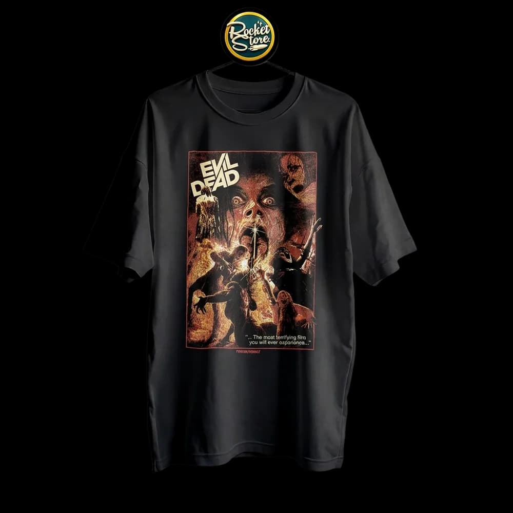 Camiseta The Evil Dead 1981 - Cheryl Poseída Grindhouse Negro - Foto 2
