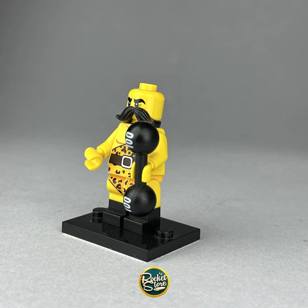 Minifigura LEGO Forzudo de Circo con Pesa Serie 17
