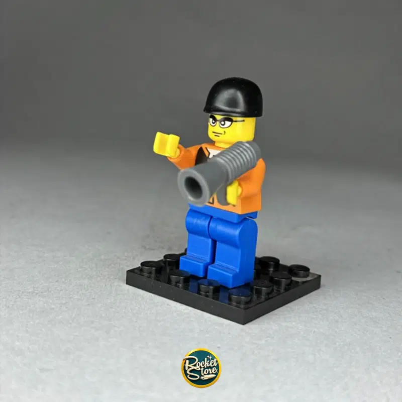 Minifigura tipo LEGO Obrero de Construcción con Martillo Neumático