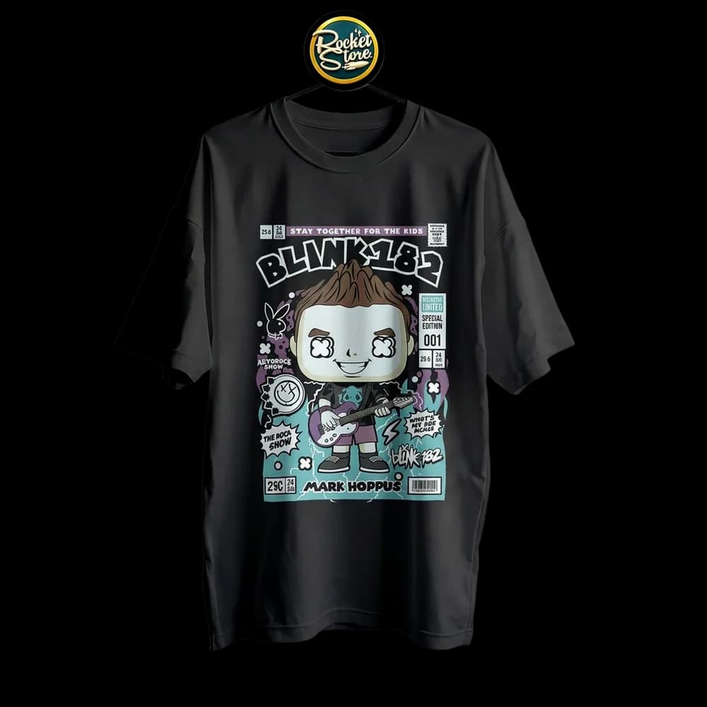 Camiseta Blink-182 - Mark Hoppus Comic Rockstar 001
