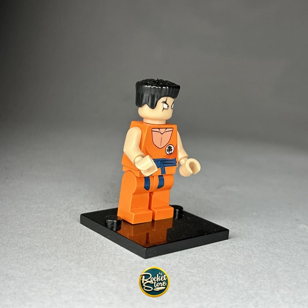 Minifigura tipo LEGO Dragon Ball Yamcha con Cicatrices Gi Naranja