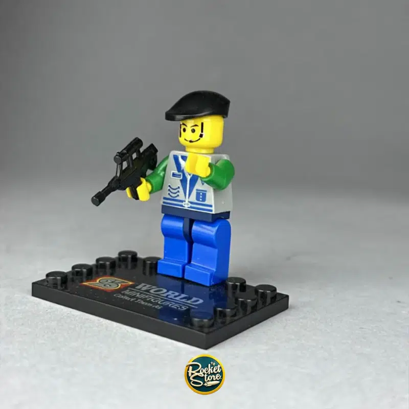 Minifigura tipo LEGO Policía SWAT con Radio y Subfusil