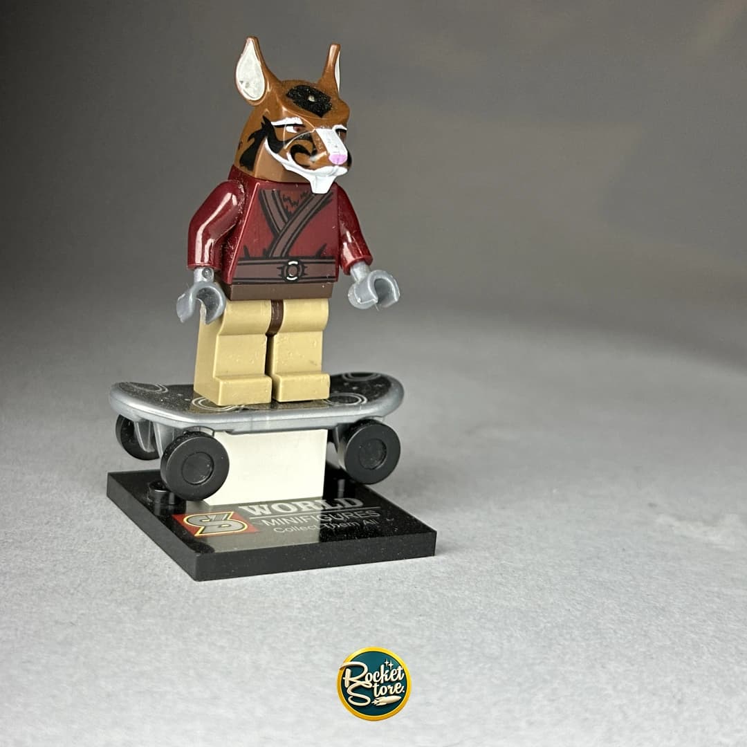 Minifigura tipo LEGO Maestro Splinter Rata Ninja en Skateboard TMNT