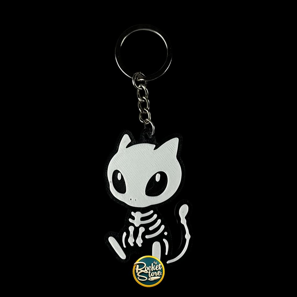 Llavero Pokémon - Mew Esqueleto Silueta ByN