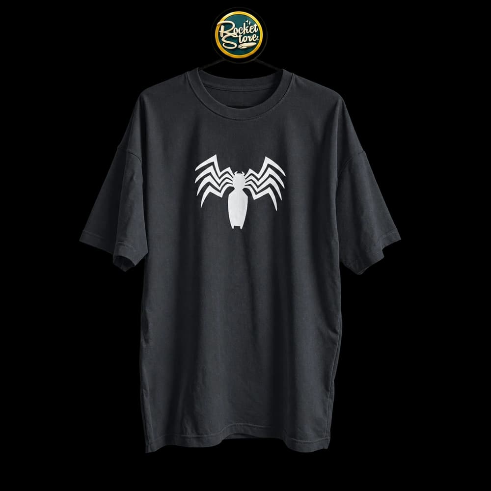 Camiseta Venom - Araña Blanca Simbionte Negro