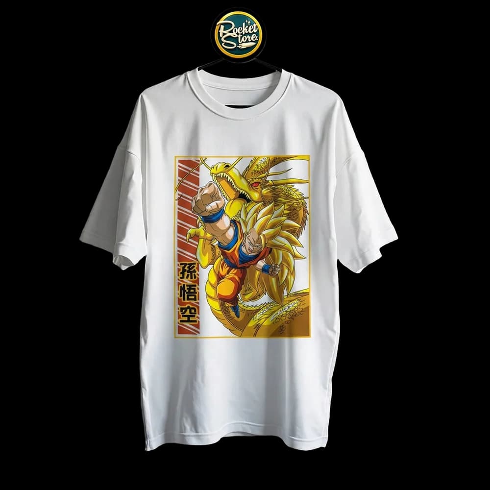 Camiseta Dragon Ball Z - Goku SSJ3 Puño del Dragón Blanco - Foto 2