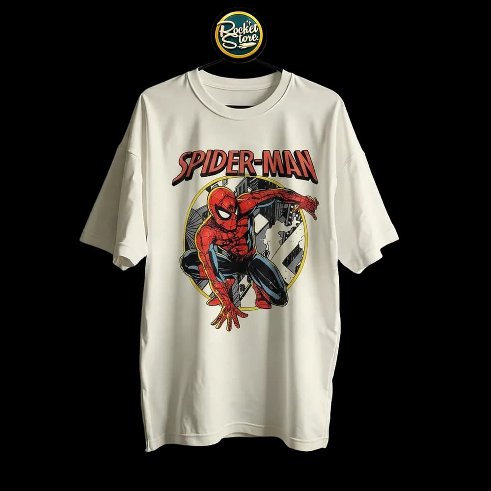 Camiseta Spider-Man - Urban Skyline Crawl Marfil