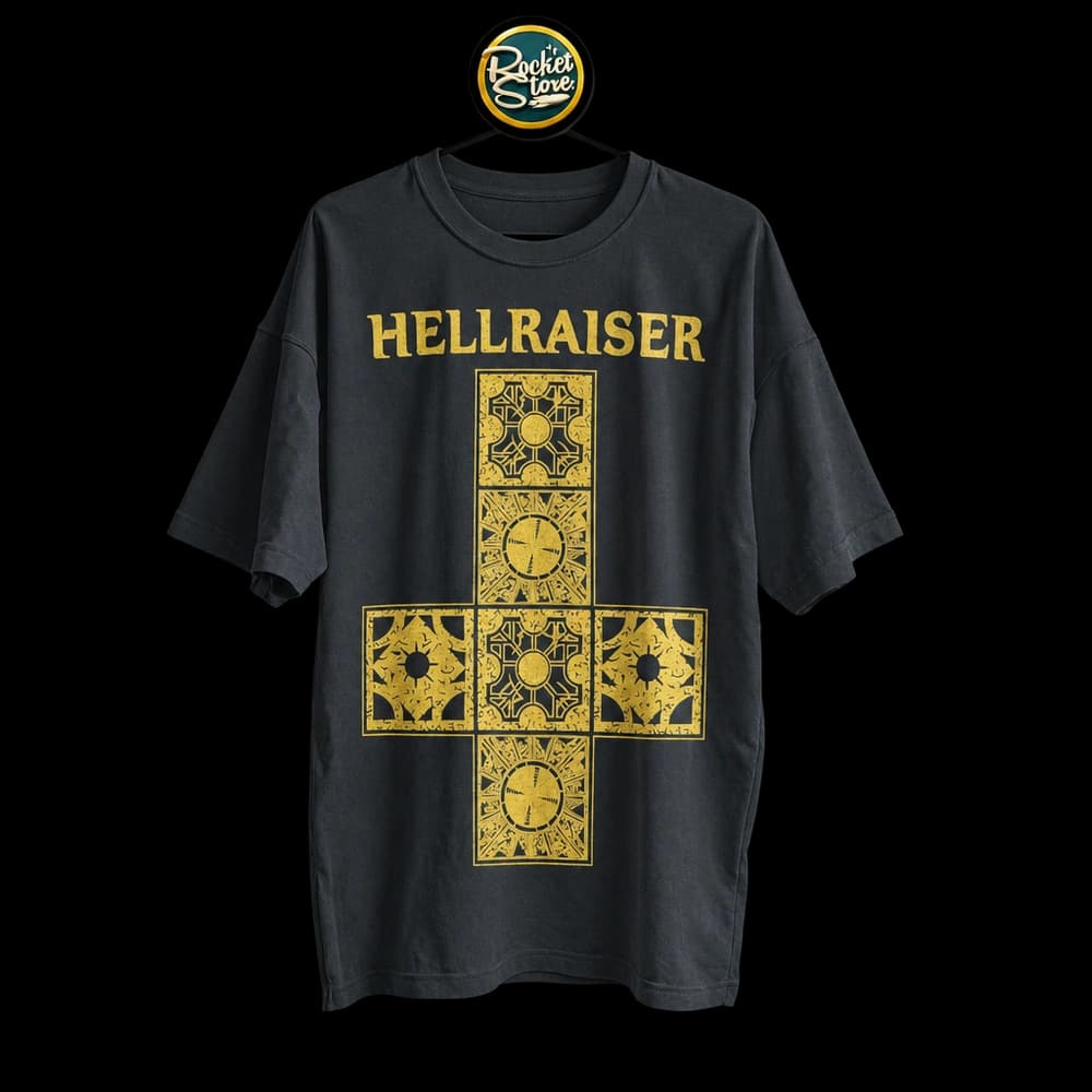 Camiseta Hellraiser - Cruz Invertida Caja de Lemarchand Negro