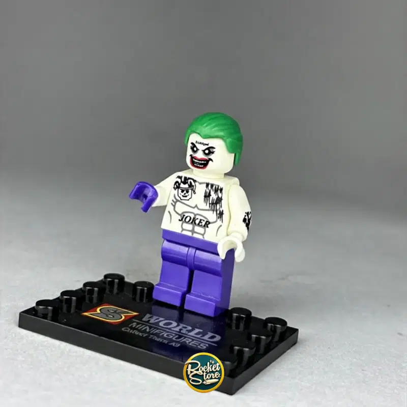 Minifigura tipo LEGO DC Comics The Joker Tatuado Suicide Squad
