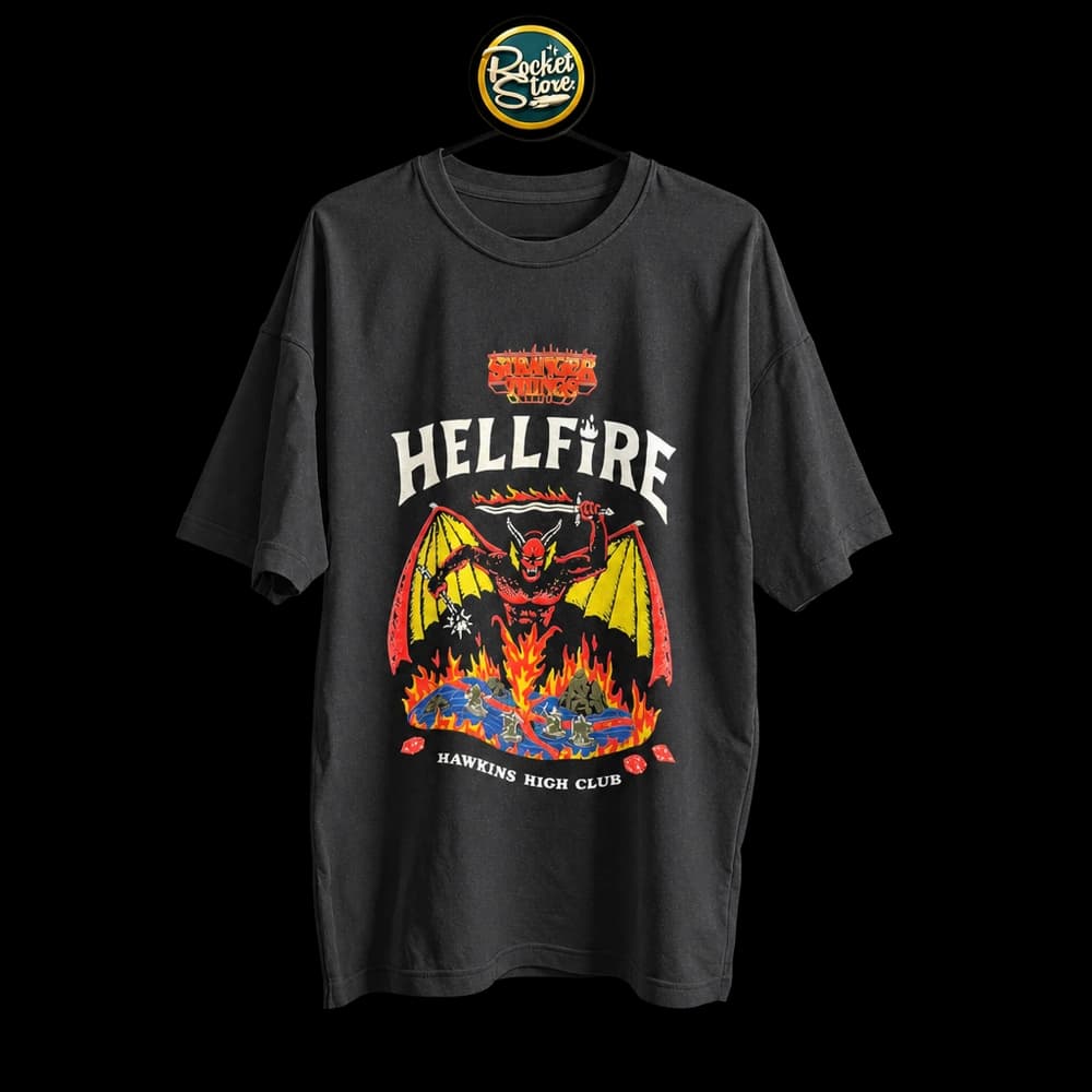 Camiseta Stranger Things - Hellfire Hawkins High Club Negro