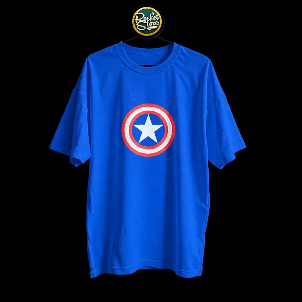 Camiseta Capitán América - Escudo Clásico Azul Rey