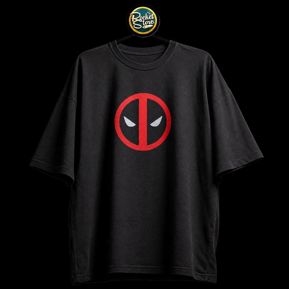 Camiseta Deadpool - Emblema Máscara Rojo Negro