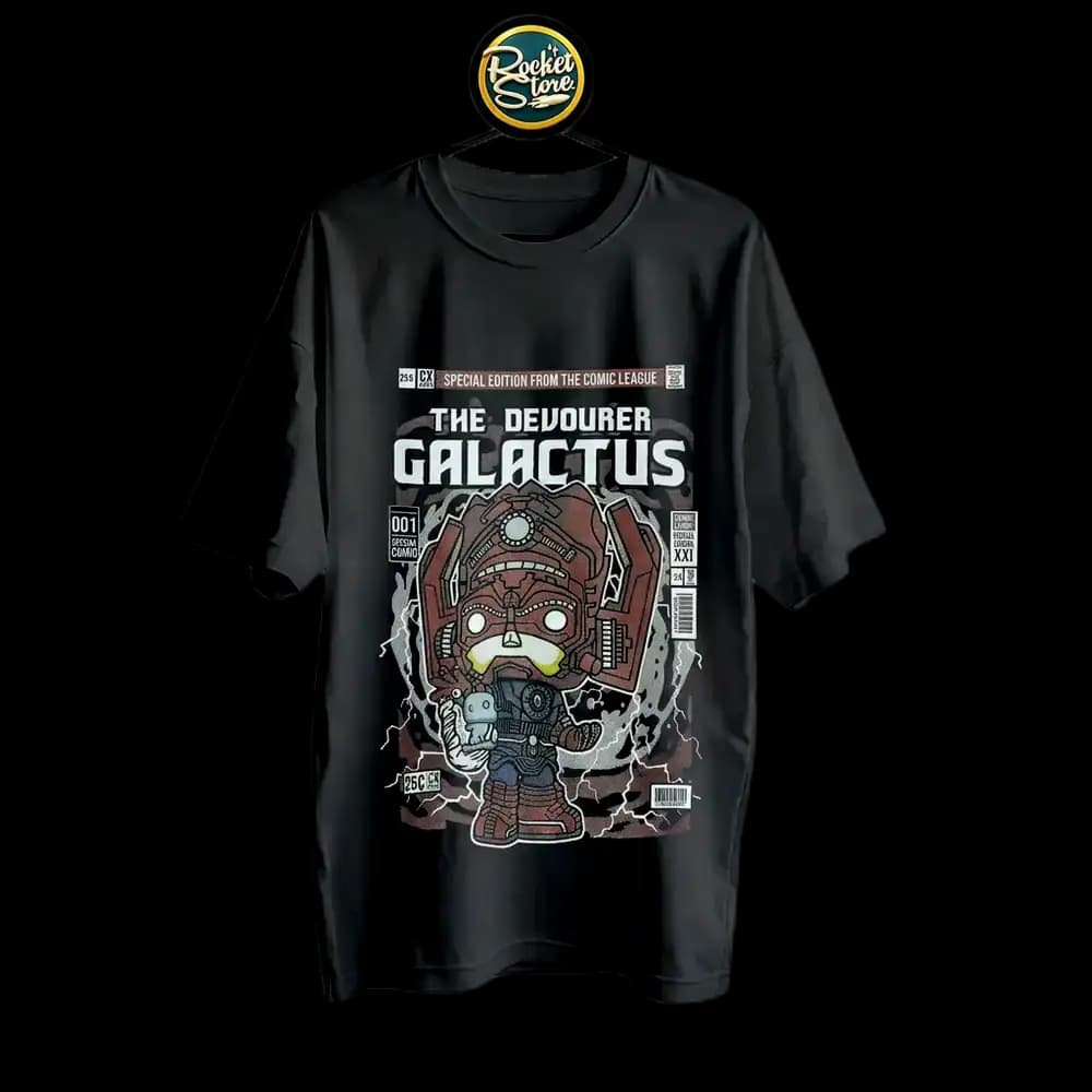 Camiseta Marvel - Galactus The Devourer Comic League 001 Negro