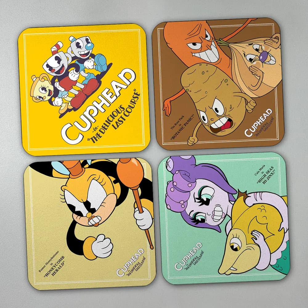 Set x 4 Portavasos Cuphead - The Delicious Last Course Bosses
