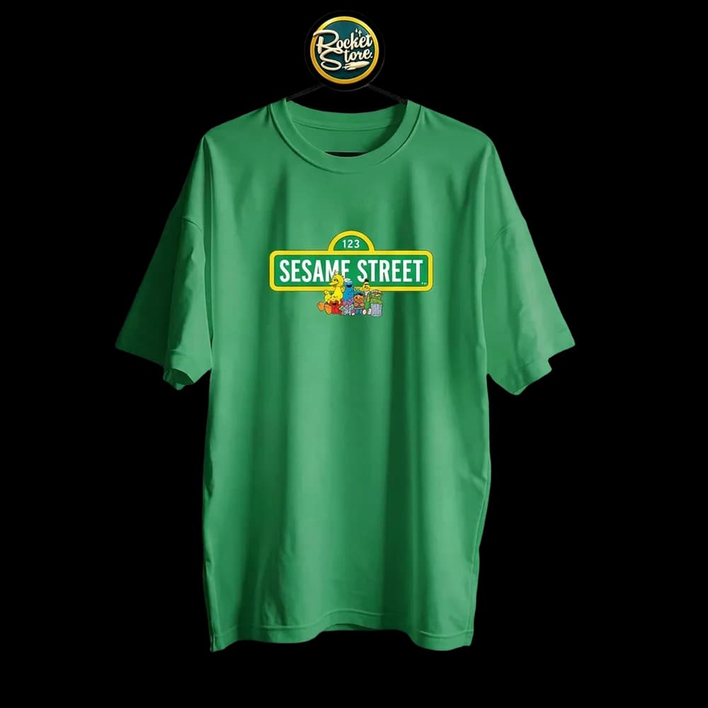 Camiseta Plaza Sésamo - Rótulo 123 Sesame Street Verde Esmeralda