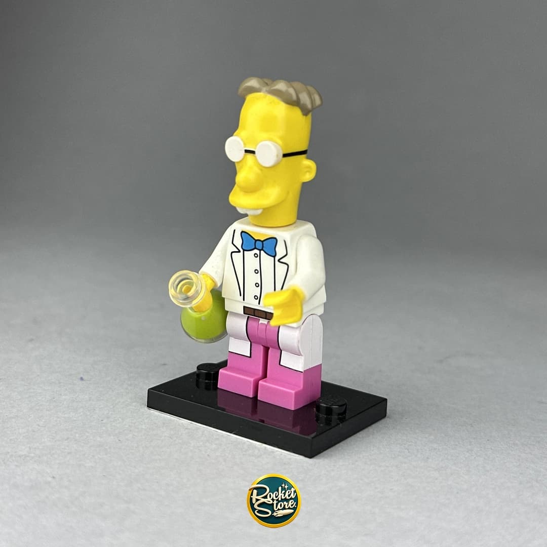 Minifigura LEGO The Simpsons Profesor Frink con Matraz