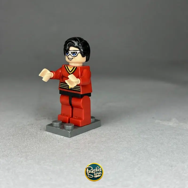 Minifigura tipo LEGO DC Comics Robin con Chaqueta Roja y Gafas