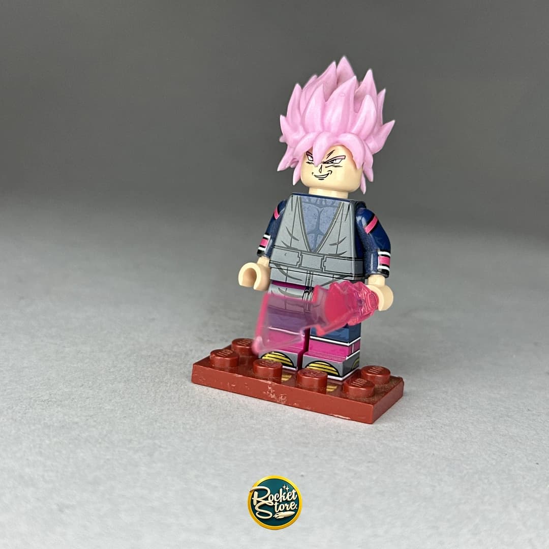 Minifigura tipo LEGO Dragon Ball Goku Black Super Saiyan Rosé