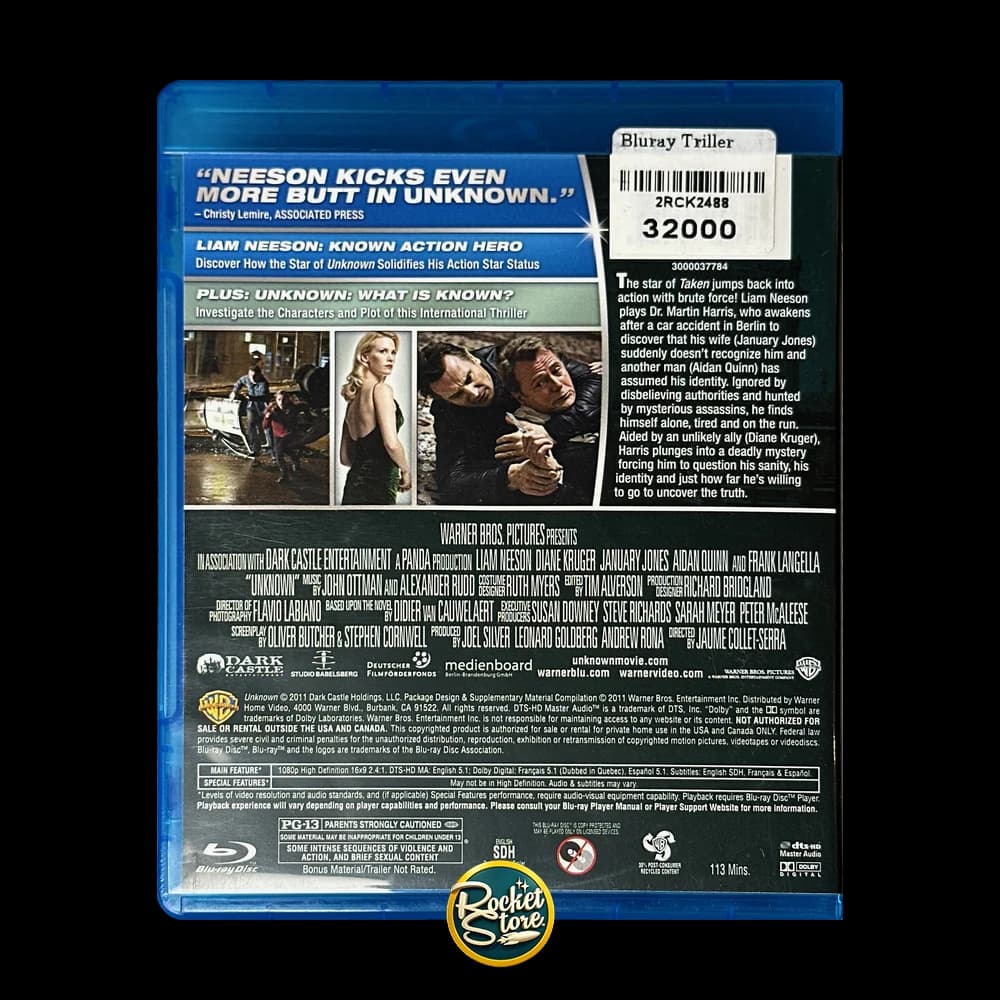 Blu-ray Desconocido (Unknown) - contraportada