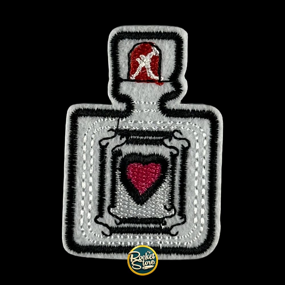 Parche Frasco de Perfume con Corazón Rojo
