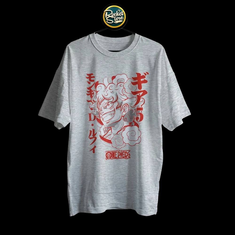 Camiseta One Piece - Monkey D. Luffy Gear 5 Nika Gris Jaspe