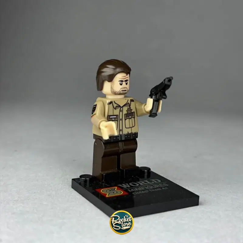 Minifigura tipo LEGO Sheriff Rick Grimes con Revólver TWD