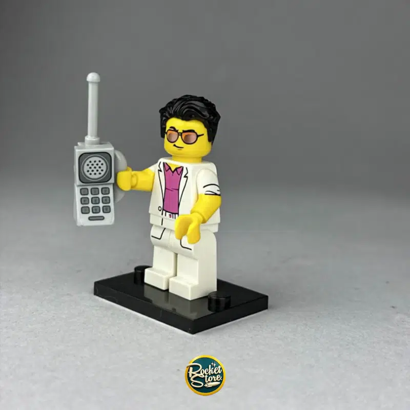 Minifigura LEGO Ejecutivo Retro 80s con Celular Gigante Serie 17